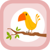 Perched Cartoon Yellow Bird Clip Art